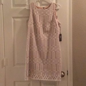 White and Nude Vince Camuto Dress